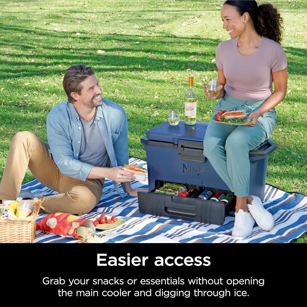 Ninja Frostvault 30Qt Hard Cooler with Dry Zone, Integrated Fridge-Temp Dry Storage Drawer
