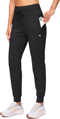 Women'S Fleece Lined Joggers High Waisted Water Resistant Thermal Winter Sweatpants Running Hiking Pockets