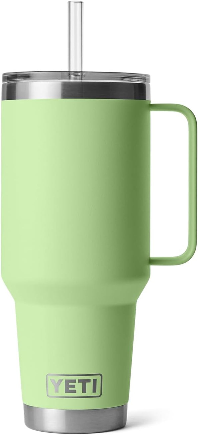 Rambler 42 Oz Tumbler with Handle and Straw Lid, Travel Mug Water Tumbler, Vacuum Insulated Cup with Handle, Stainless Steel, Key Lime