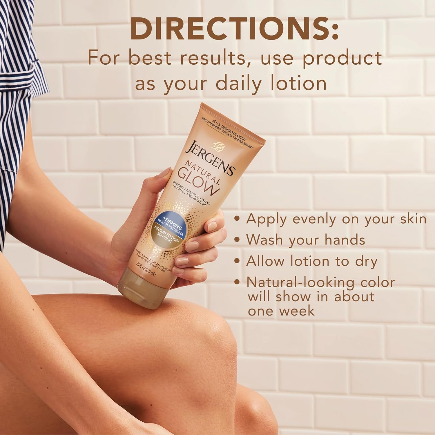 Natural Glow + Firming Daily Moisturizer Medium to Tan Skin Tones 7.5Oz